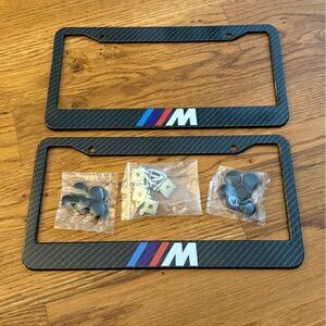 BMW Motorsports License Plate Frame in Black Set of 2 NWT